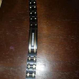 Mens stainless steel diamond bracelet
